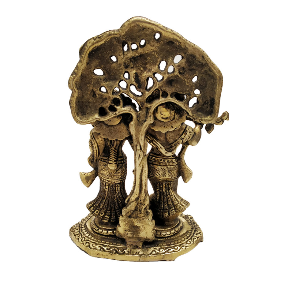 Brass Radha Krishna Statue Love Couple Hindu Religious