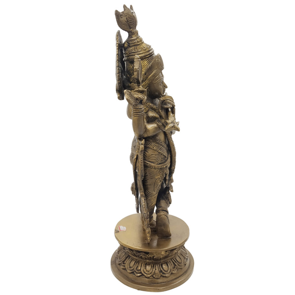 Brass Krishna Statue Hindu Religious