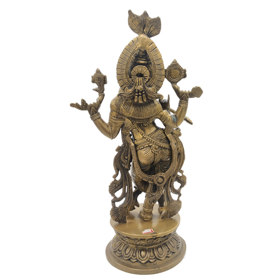 Brass Krishna Statue Hindu Religious