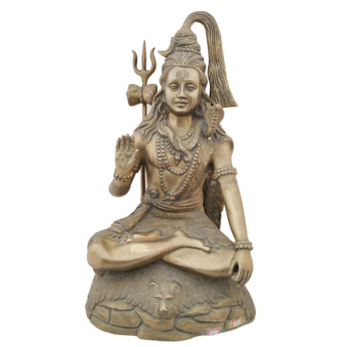 Brass Lord Shiva Mahadev Statue Third Eye God