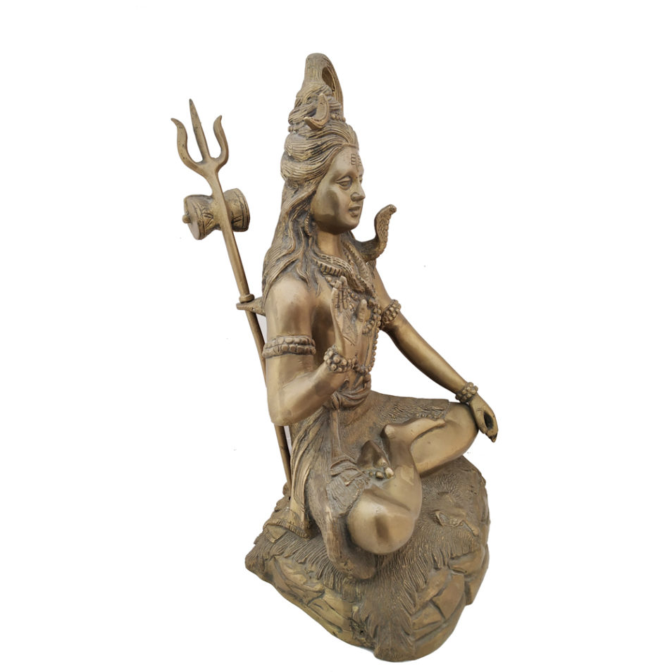 Brass Lord Shiva Mahadev Statue Third Eye God