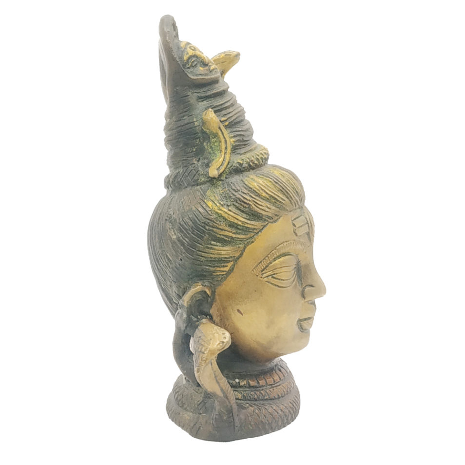 Brass Lord Shiva Head Mahadev Third Eye God Painted