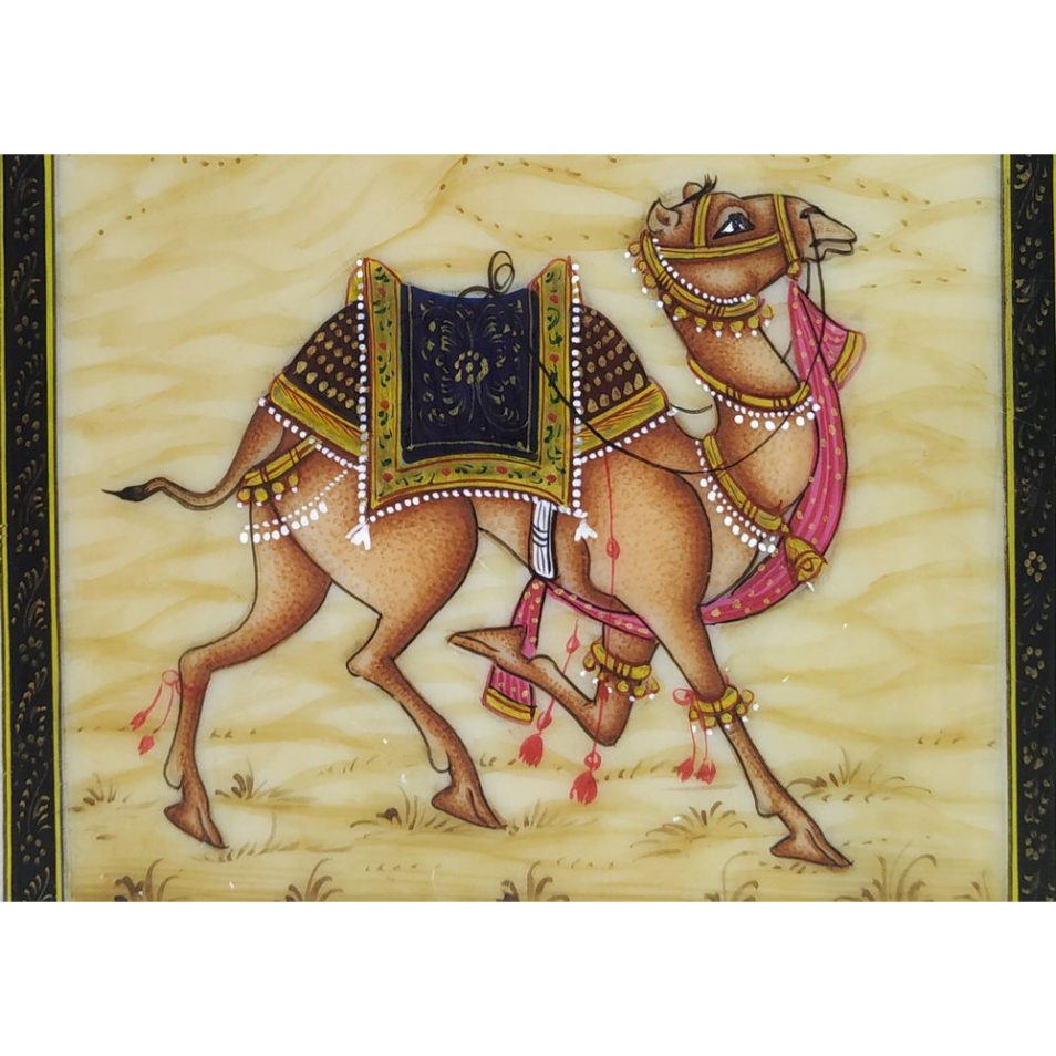 Painting Camel Handmade Miniature Artwork water color resin tile 3.5X2.5