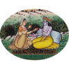 Painting Radha Krishna Handmade Miniature Artwork water color resin tile 4X3