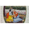 Painting Radha Krishna Handmade Miniature Artwork water color resin tile 4X3