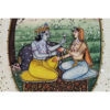 Painting Radha Krishna Handmade Miniature Artwork water color resin tile 4X3