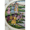 Painting Mughal Queen in Yacht Handmade Miniature Artwork water color resin tile 6X4