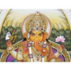 Painting Ganesh Handmade Miniature Artwork water color resin tile Ganesha 6X4