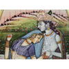 Painting Radha Krishna Handmade Miniature Artwork water color resin tile 4X6