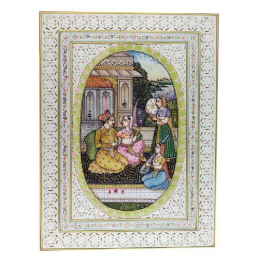 Painting Shajahan Mumtaj Handmade Miniature Artwork water color resin tile 6X8