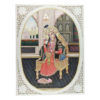 Painting Shajahan Mumtaj Pair Handmade Miniature Artwork water color resin tile 6X8