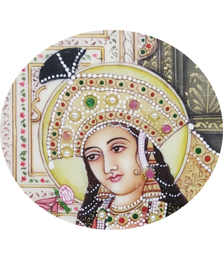 Painting Shajahan Mumtaj Pair Handmade Miniature Artwork water color resin tile 6X8