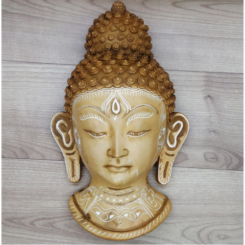 Buddha Mask Wall hanging Art Sculpture Carving mask wall Decor