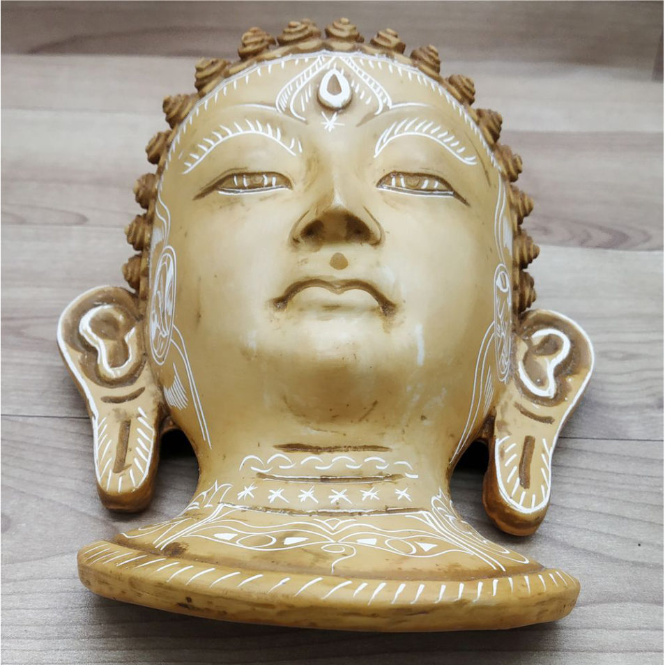 Buddha Mask Wall hanging Art Sculpture Carving mask wall Decor