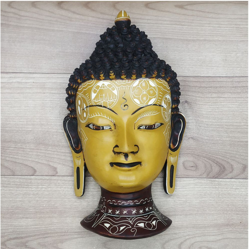 Buddha Mask Wall hanging Art Sculpture painting and carving  Statue