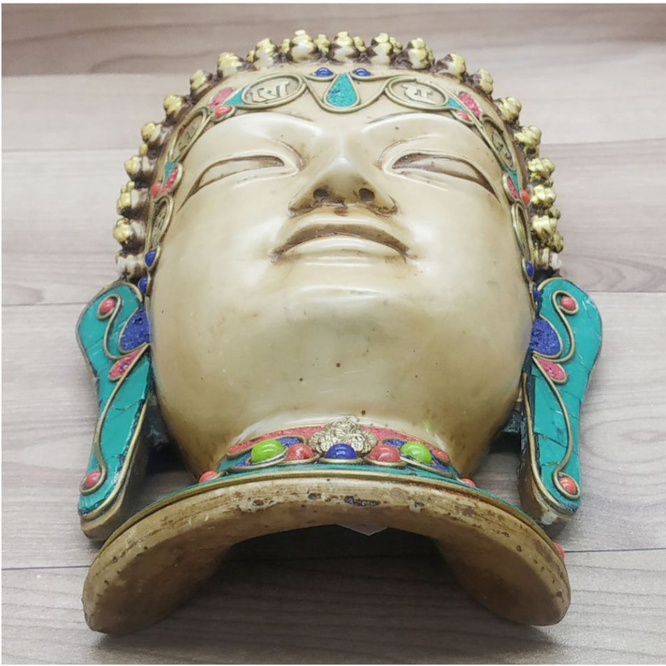 Buddha Mask with Gemstone Wall hanging Art Sculpture wall Decor