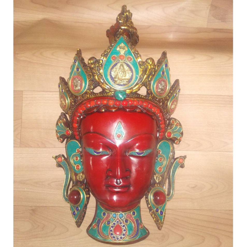 Buddha Mask with Gemstone Wall hanging Art Sculpture wall Decor