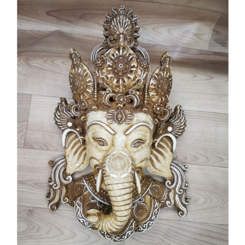 Ganesha Mask with Painting Work Wall hanging Art Sculpture wall Decor