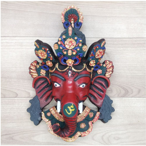 Ganesha Mask with Painting Work Wall hanging Art Sculpture wall Decor