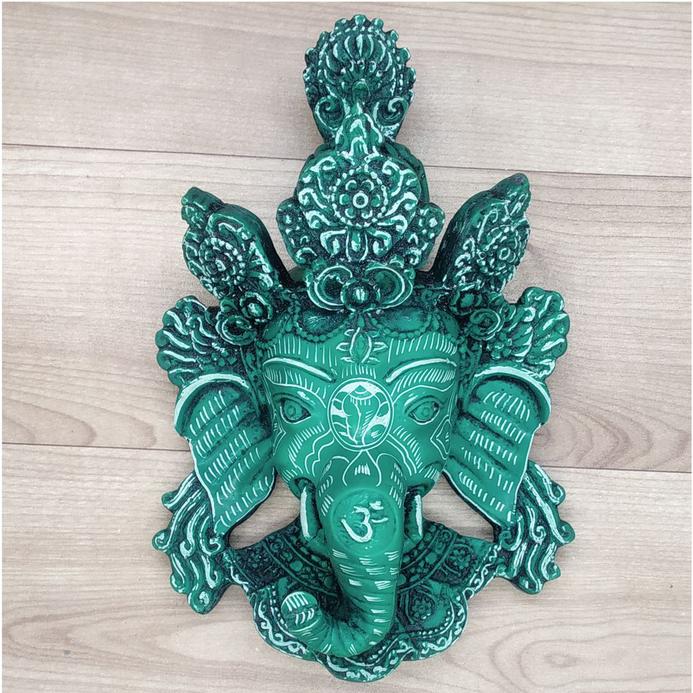 Ganesha Mask with Painting Work Wall hanging Art Sculpture wall Decor