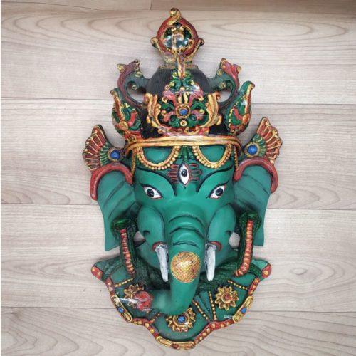 Ganesha Mask with Painting Work Wall hanging Art Sculpture wall Decor