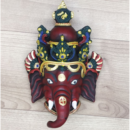 Ganesha Mask with Painting Work Wall hanging Art Sculpture wall Decor