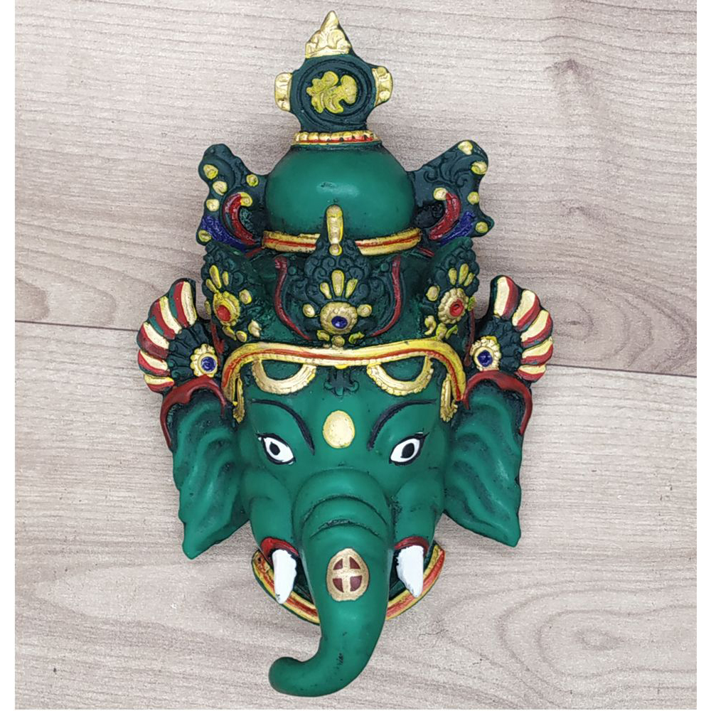 Ganesha Mask with Painting Work Wall hanging Art Sculpture wall Decor